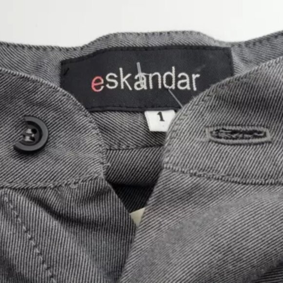 Eskandar Shirt Blouse Sz 1 Gray Long Sleeves Hidden Placket Button Neiman Marcus - Picture 7 of 11